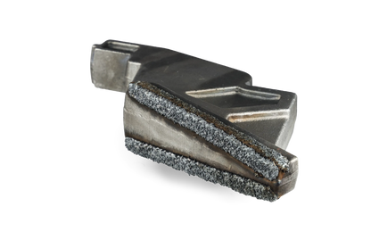 HRT® przeciwnóż pasujący do szybkoobrotowych rozdrabniaczy Doppstadt i Terex (pasujący do starego typu AK i TBGseries) z WearShield® wokół krawędzi